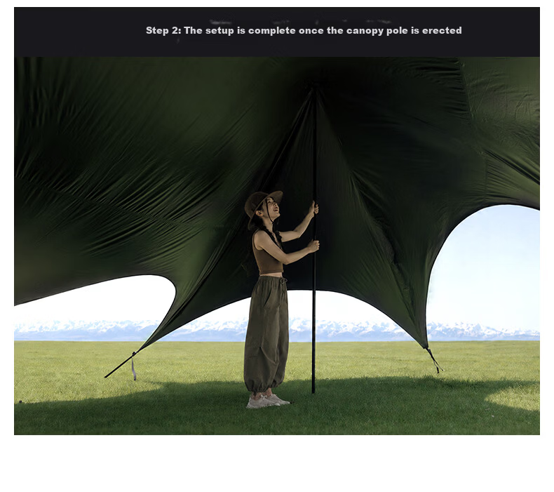 Black Dog Titanium Black Vinyl Canopy Windless Outdoor Camping Tent Sunshade Rainproof Shelter Medium 26㎡ 7