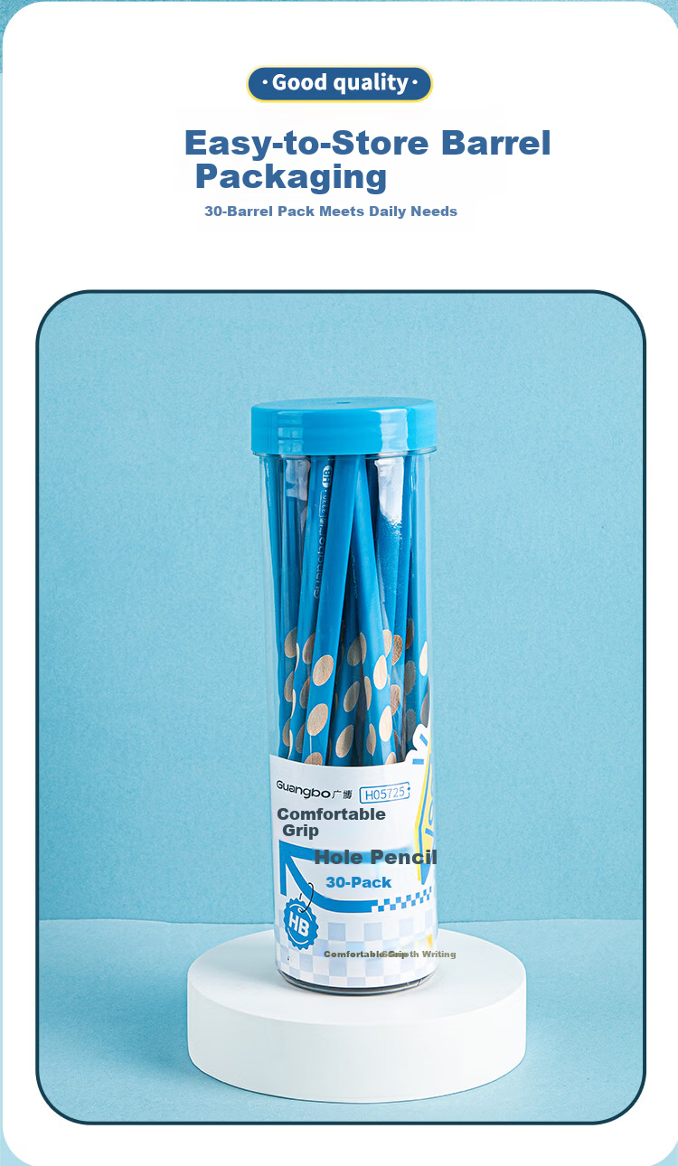 GuangBo 30-Pack Triangular Hole Pencil for Primary School Children Posture Correction Stationery H05725 5