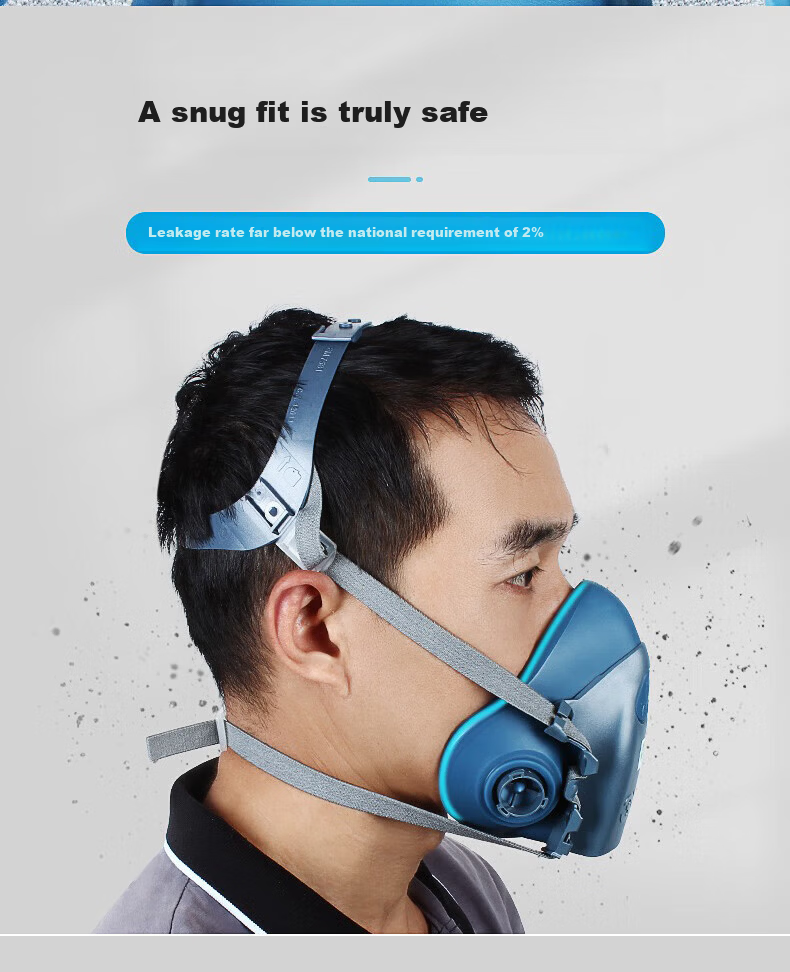 Leyoubaiyi Gas Mask, Silicone Protective Face Shield 7502, Dust And Benzene Organic Vapor Protection, Chemical Painting Printing Firefighting Mask, with A1 Filter Cartridge, Eight-Piece Set 11