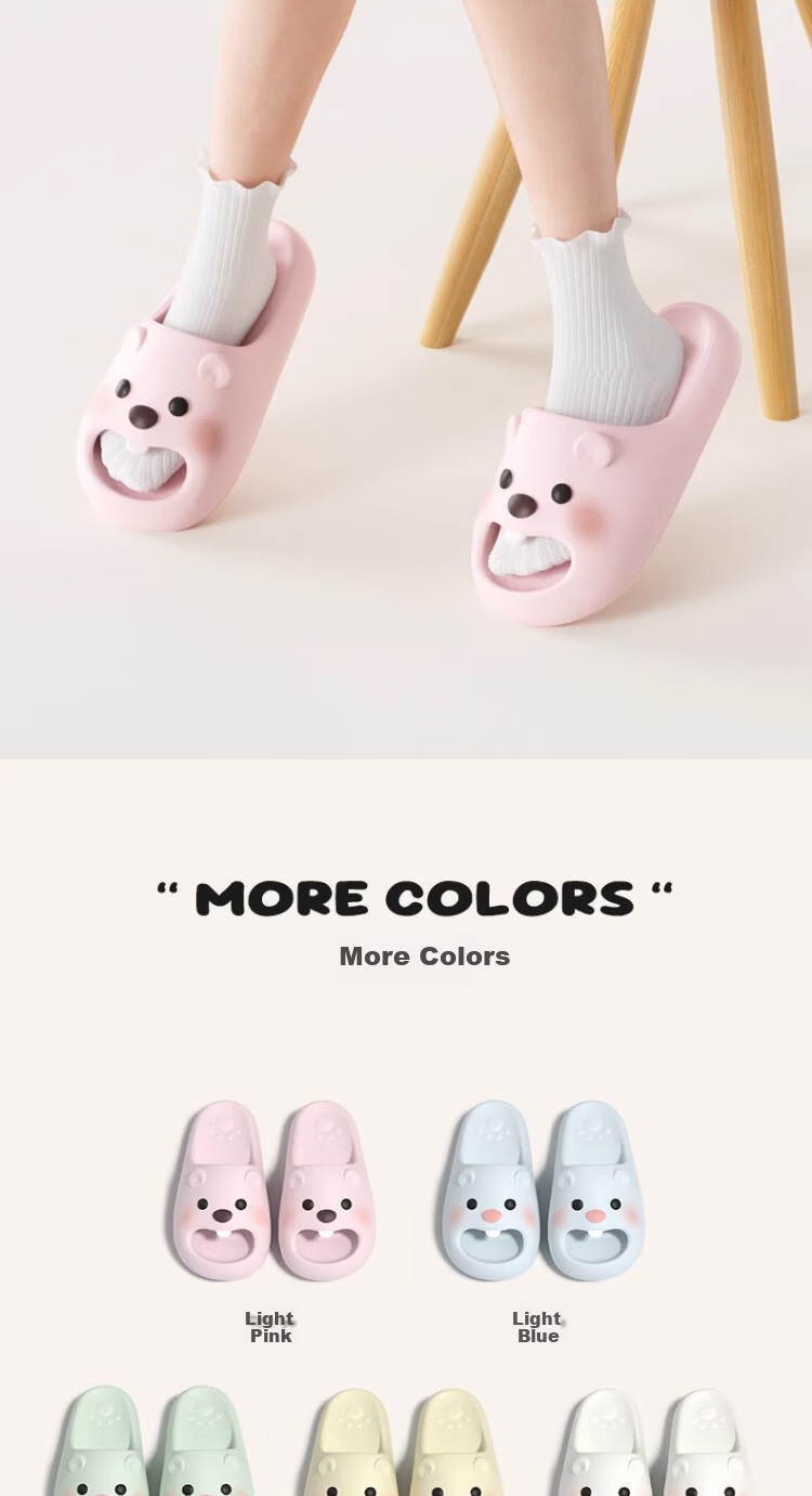 Chedoir Cute Adorable Bear Slippers for Women Summer Outdoor Indoor EVA Non-Slip Comfortable Cool Slippers Female Summer 8