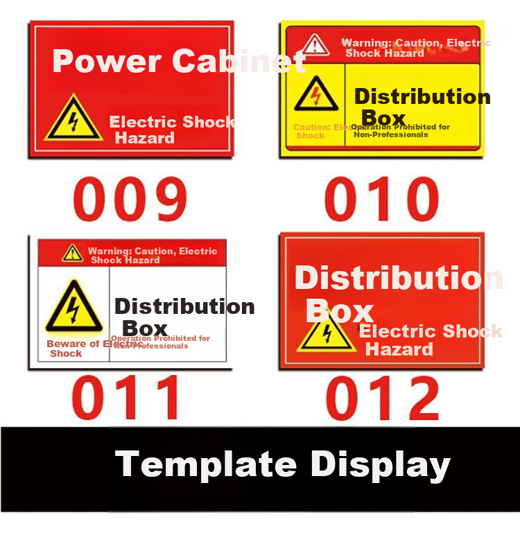 Yiju Changning Medium Distribution Box Label PVC Safety Warning Electric Hazard Sign 20x30cm 5-Pack 5
