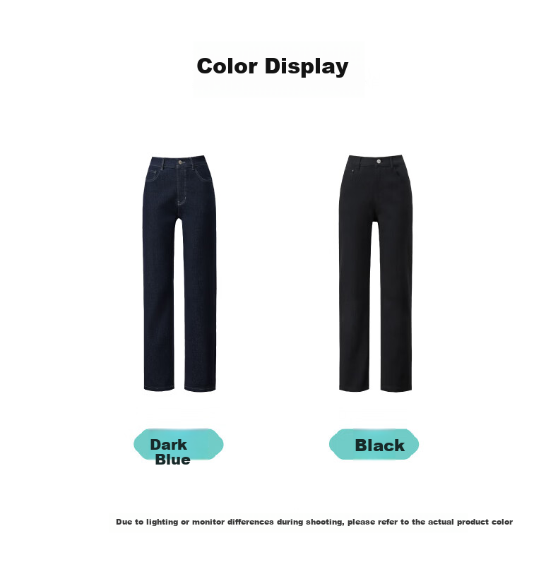 ESE-Y Women's Straight Leg Jeans 2026 Spring New Slim Fit Fade-Resistant Tapered Pants Dark Blue 28 23