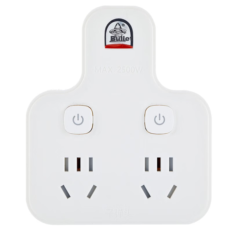 Bullet Head 1-to-2 Socket/Separate Control Switch/1-to-Multiple Power Converter/Pin-Shaped Adapter/2-Outlet Wireless Socket/Power Strip TS-555DK