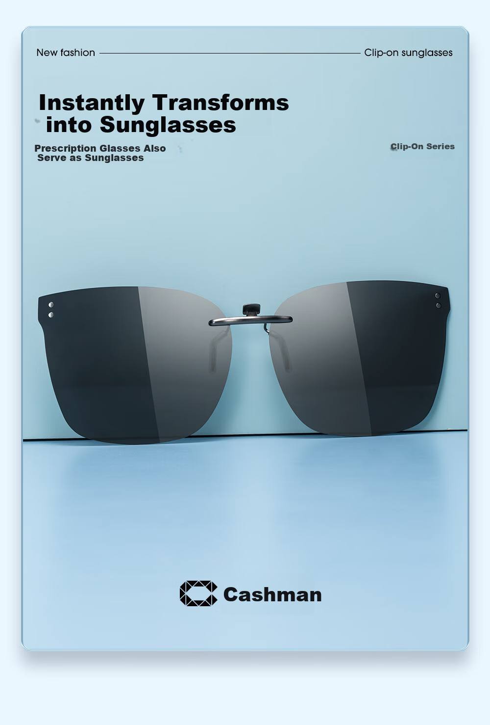 CAXMAN Clip-On Polarized Prescription Sunglasses for Men and Women, Lightweight Square Driving Glasses, UV Protection and Sunshade 13