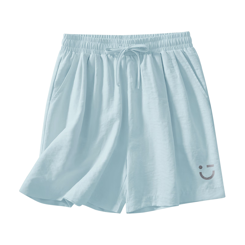 MINISO Women's Sports Shorts Summer 2026 New Thin Breathable Milk Fabric Home Casual Blue Pants