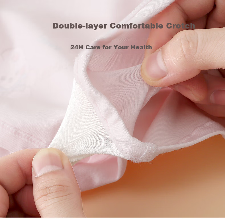 FENTENGCARE Children's Cotton Underwear Girls A-Class Antibacterial Cotton Panties 4-Pack Boxer Briefs for Ages 6-12 8