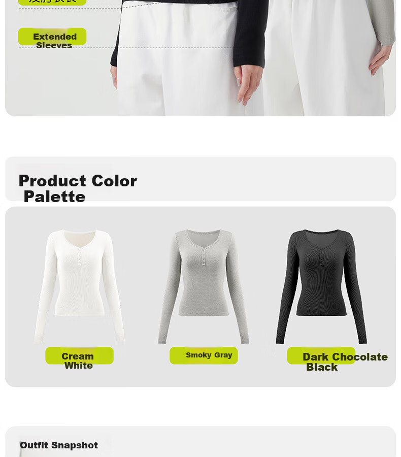 Half-Lined Thermal Base Layer with Chest Pad, Warm Innerwear, Long Sleeve U-Neck T-Shirt for Women, Spring Autumn Winter, No Bra Needed 30