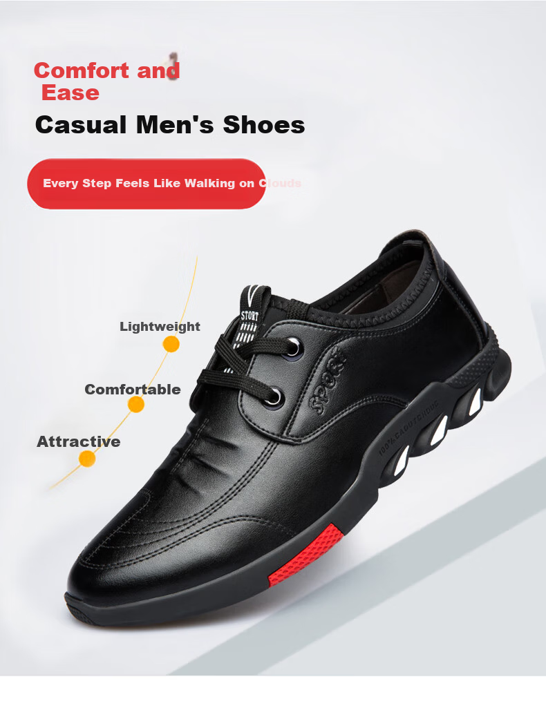 MEXICAN Autumn Winter New Business Casual Men's Dress Shoes British Driving Lightweight DCR113 Black Size 39 2