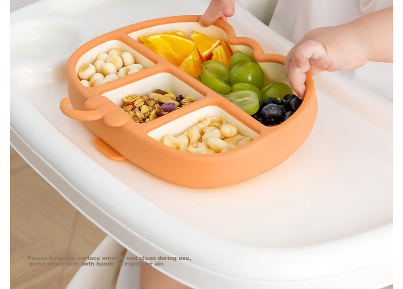 Beitais Baby Suction Plate Self-Feeding Silicone Divided Toddler Dining Plate Cuiyun Milan Lunch Box 5