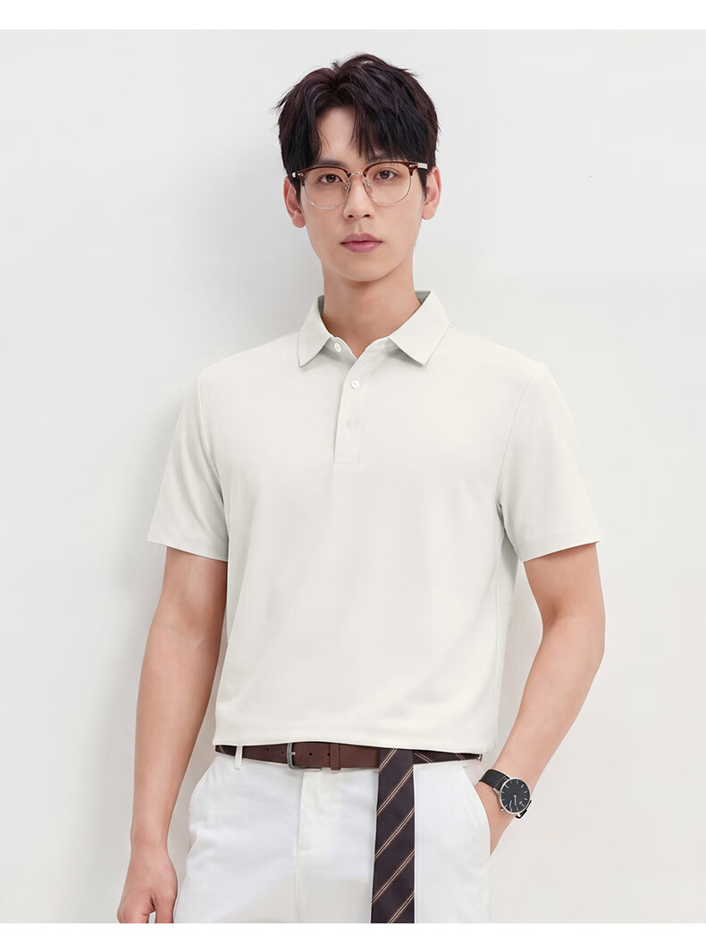 ROMON 7A Antibacterial Short Sleeve Polo Shirt Men Summer Cool Touch Sun Protection Business Shirt 20
