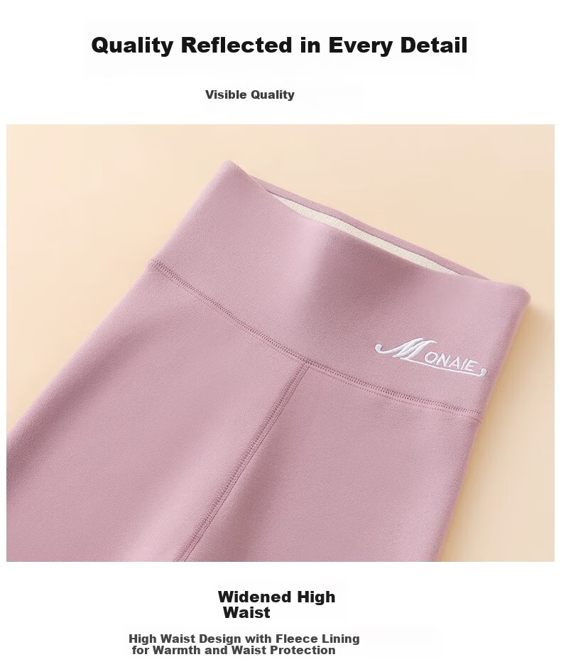 LangSha Women's Thermal Fleece Leggings, 5A Antibacterial High-Waist Slim Fit Lamb Wool Warm Cotton Pants for Autumn and Winter 12