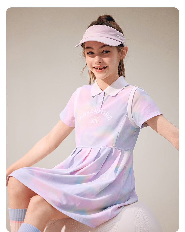 Balabala [balaOne] Girls' Dress Children's Summer Polo Dress Waist-Drawn Quick-Dry 22
