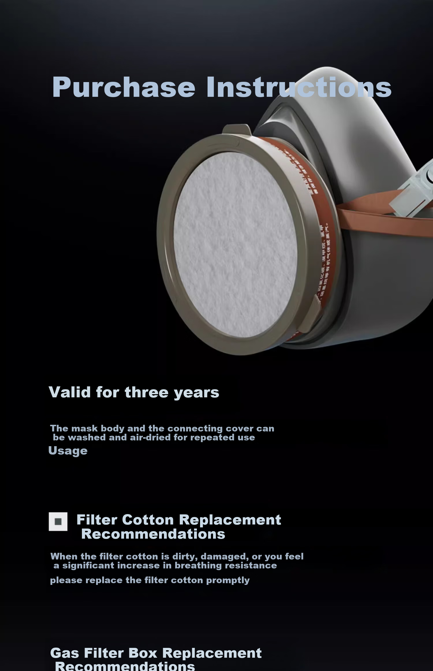 CM Chaomei Dustproof and Toxic Gas Industrial Protective Mask P2001 Filter Element 2 Pieces 3
