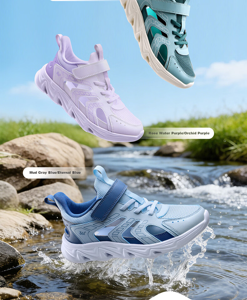 361° Kids Sports Shoes Summer 26 Boys and Girls Soft Cushioned Breathable Outdoor Creek Sandals Blue Size 38 4
