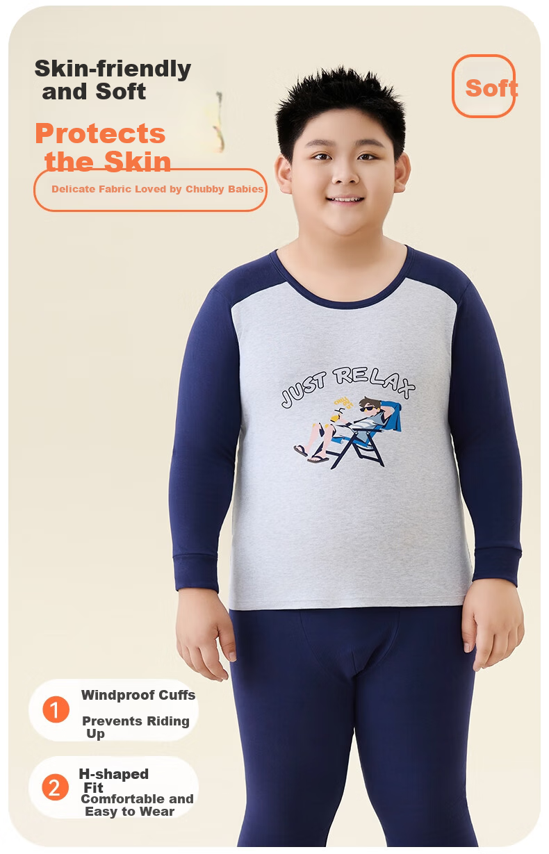 Me feeling Teen Cotton Thermal Underwear Set 2025 New Antibacterial Class A Plus Size Warm Sleepwear 8