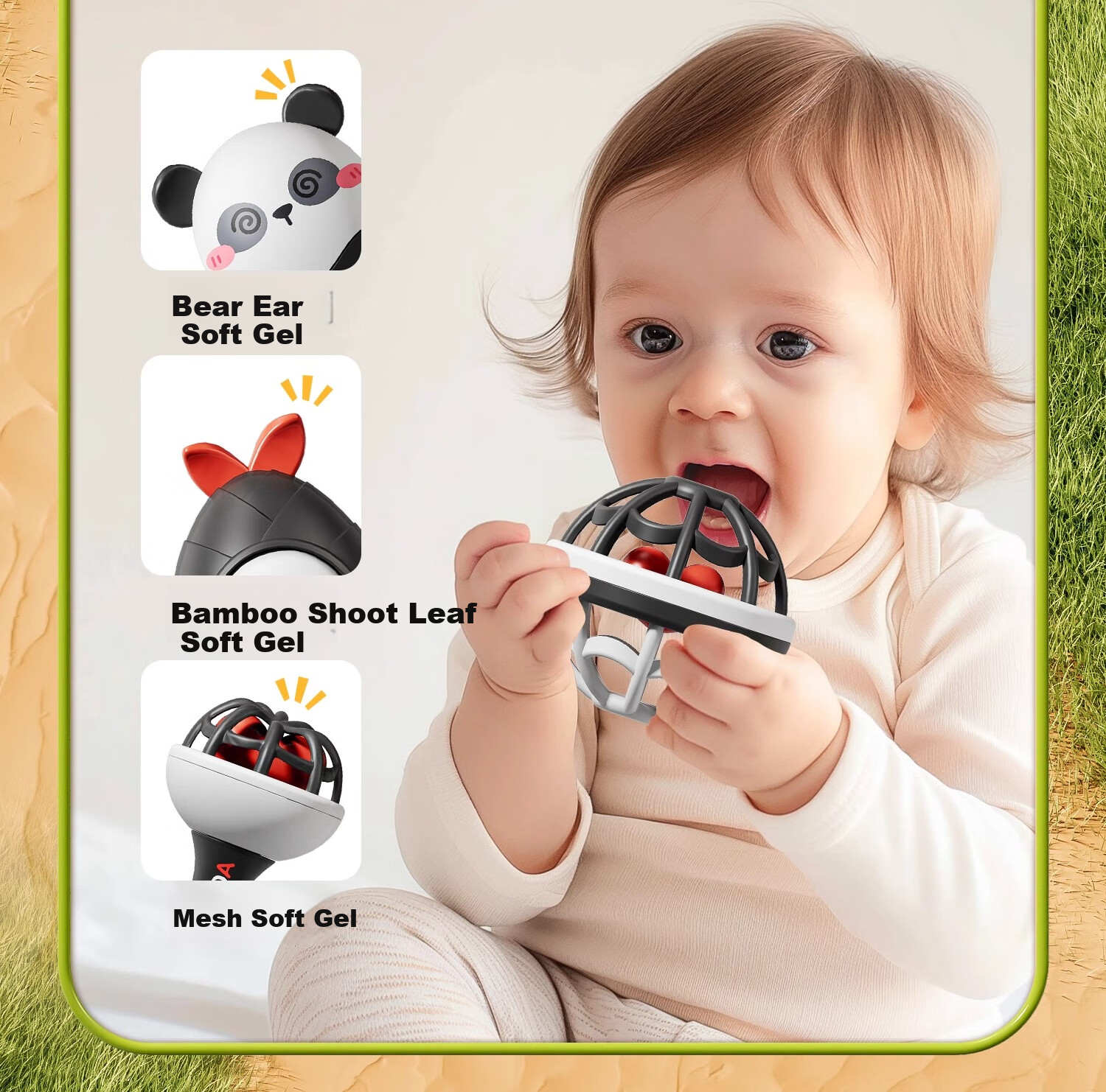 Taodudu Children's Day Gift Newborn Gift Box Panda Rattle Baby Toy Baby Rattle 0-6-12 Months 11