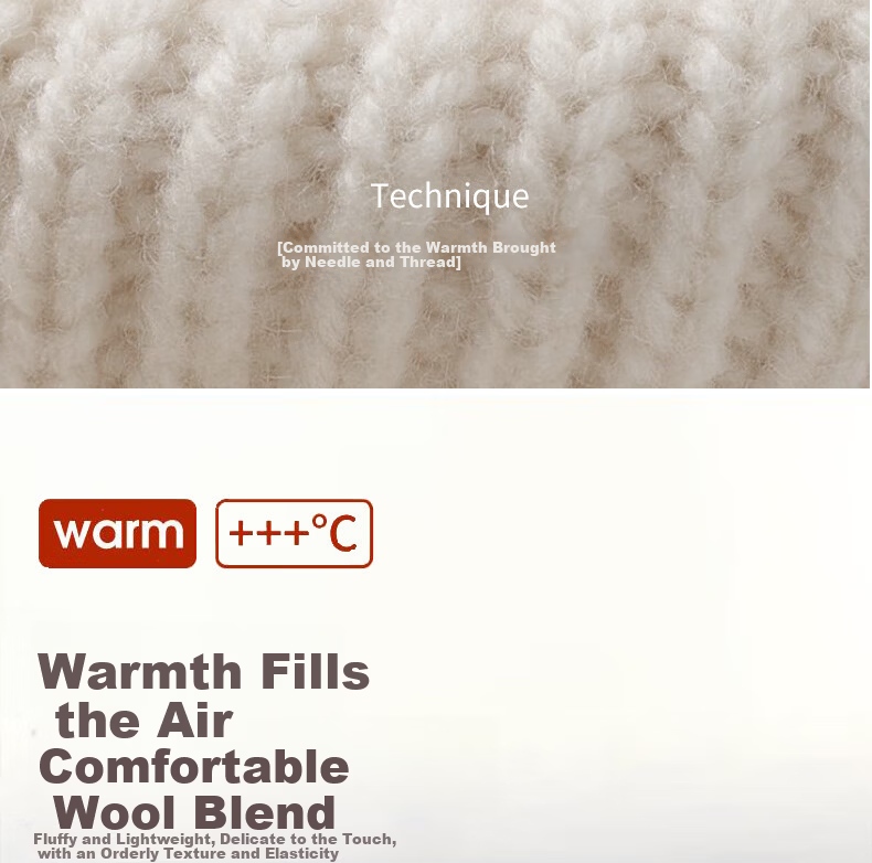Woodpecker Women's Wool Knit Beanie Autumn Winter Warm Earflap Loose Thickened Wool Blend Hat 4