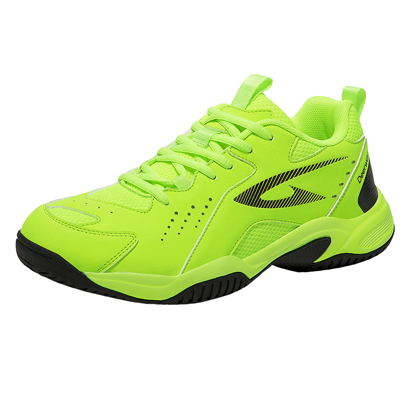 DEERWAY New Unisex Badminton Shoes Durable Anti-Twist Non-Slip Breathable Low-Cut Lightweight Sports Casual Shoes Fluorescent Green Size 42