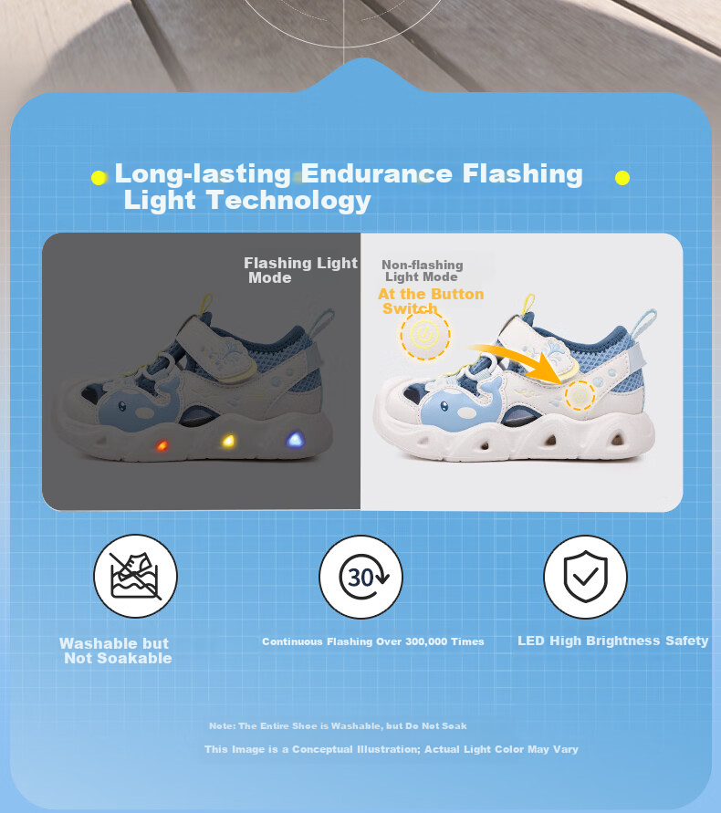 DR·KONG Toddler Walking Shoes Light-Up Summer Breathable Kids Sandals 2S14B2022DW Beige/Pink Size 24 3