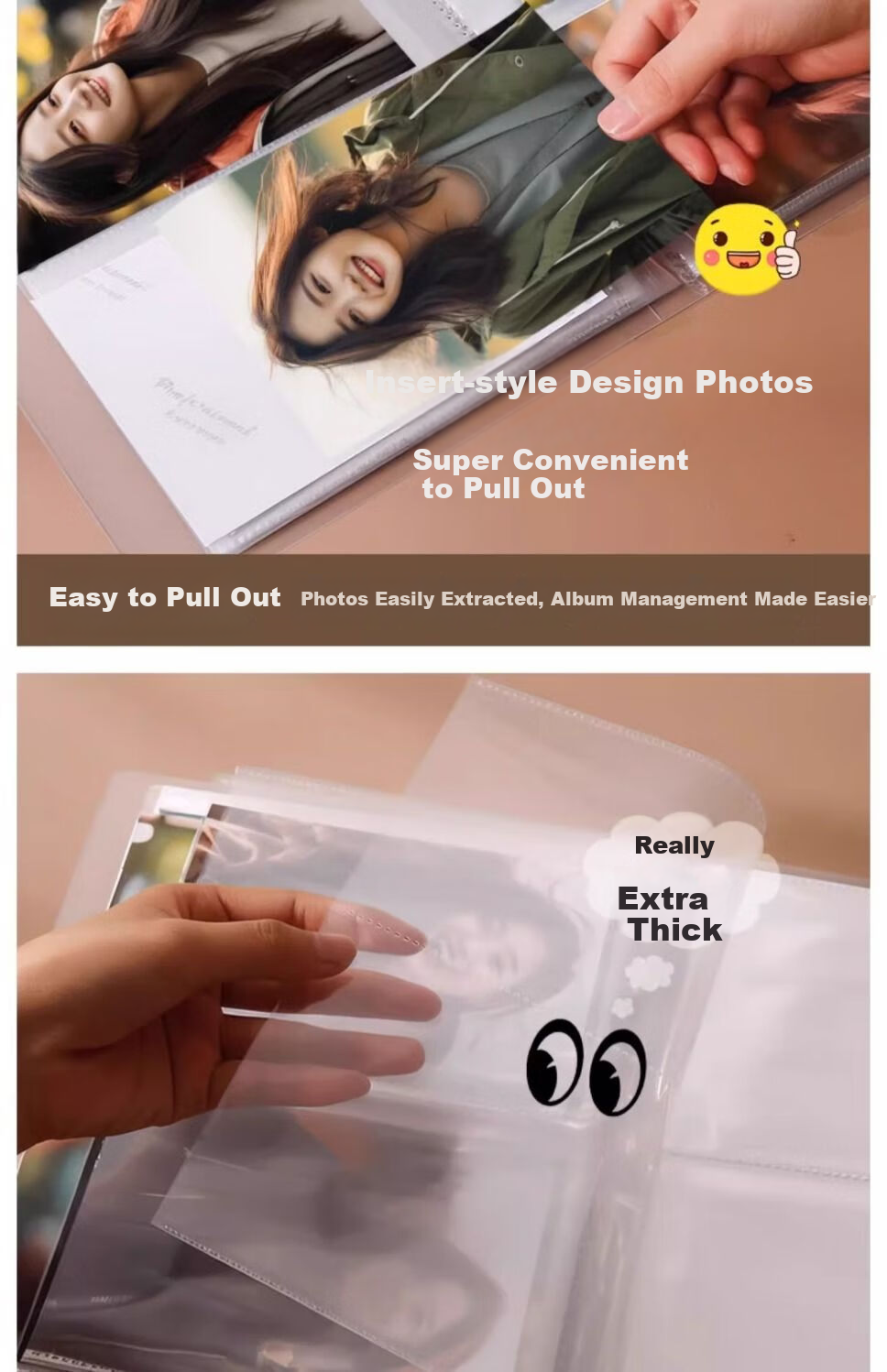 Jucai 3-Inch Small Photo Album Couple Growth Storage Album Scrapbook Postcard Mini Card Polaroid DIY Album Commemorative Book High-Capacity Family Loose-Leaf with Laminating Sleeve 6