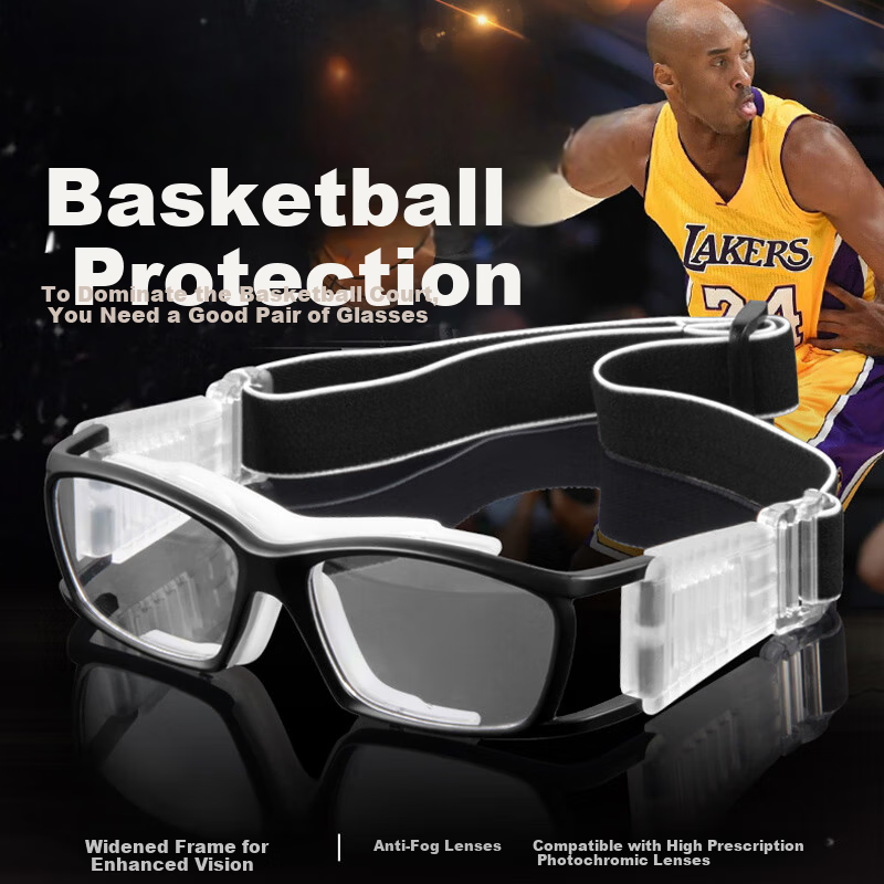 Kaperni Professional Basketball Sports Glasses Prescription Compatible Anti-Collision Anti-Fog Ultra-Light Protective Goggles for Basketball and Soccer with Anti-Drop Design