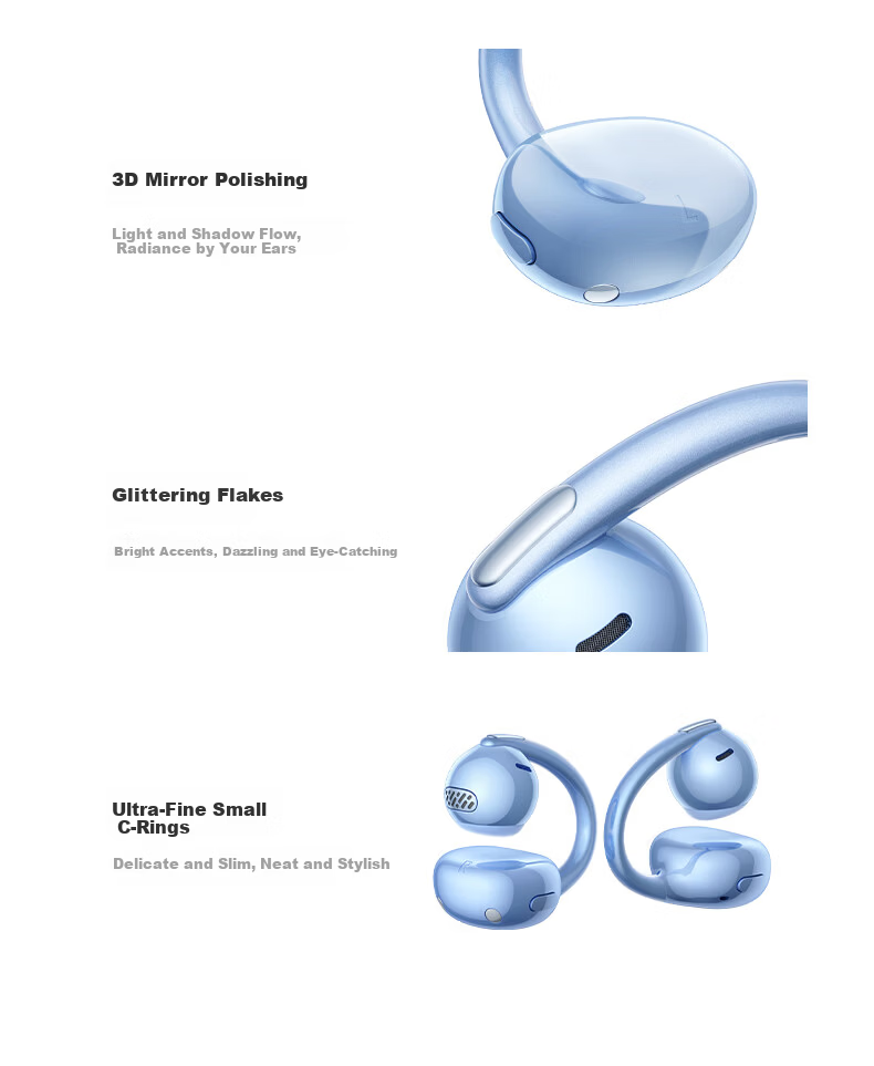 BASEUS [Latest Model 2026] MC2 S Comfortable Ear Clip Bluetooth Headphones, Open-Style Non-In Sports Call Noise Reduction AI Translation Long Battery Life Phantom Black 21
