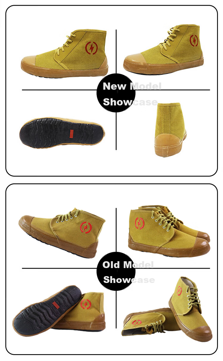 Shengan High-Top Insulated Shoes, 5KV Factory Workshop Equipment Maintenance Work Shoes, Canvas Power Engineering Breathable Non-Slip Wear-Resistant Soft-Soled Liberation Shoes, Size 43 10