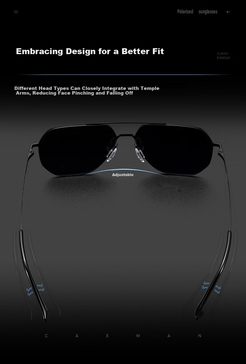 CAXMAN Men's Polygonal Sunglasses HD Nylon Outdoor Anti-Glare Driving Fishing Glasses BK1 2