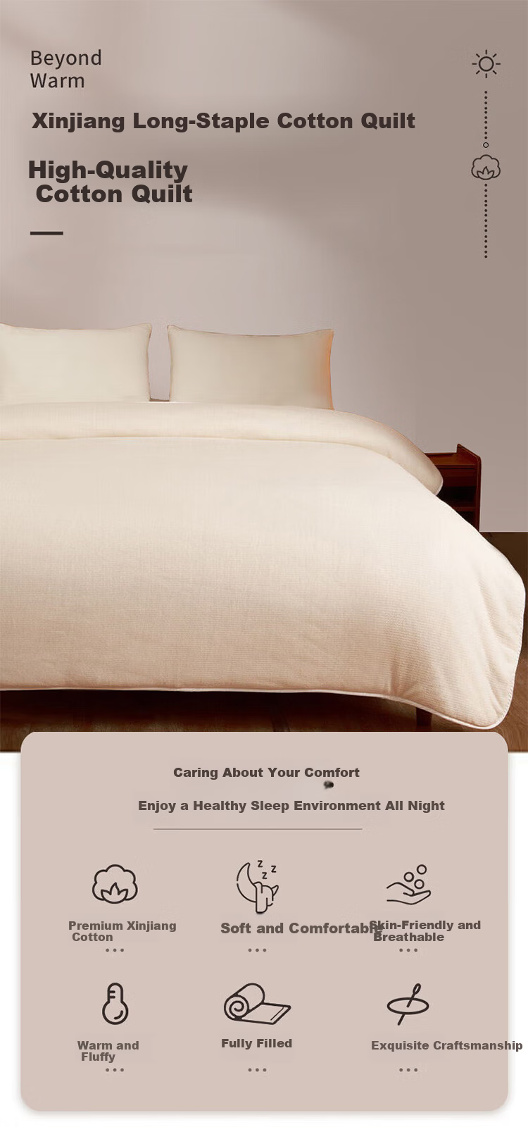 MUJI Workshop Muji Fabric Category A Cotton Quilt Xinjiang Cotton Core 150x200cm Cotton Filling Blanket 5 Jin 1