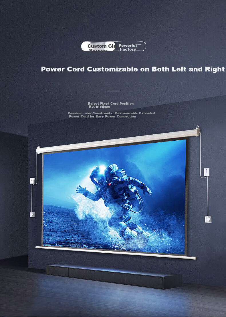 KUAIDUOXIAOWU Factory Custom HD 72-inch 4:3 Electric Remote Control Projection Screen Anti-Light Screen for Projector Conference Office Compatible with XGIMI, JmGO, Dangbei, Xiaomi 1