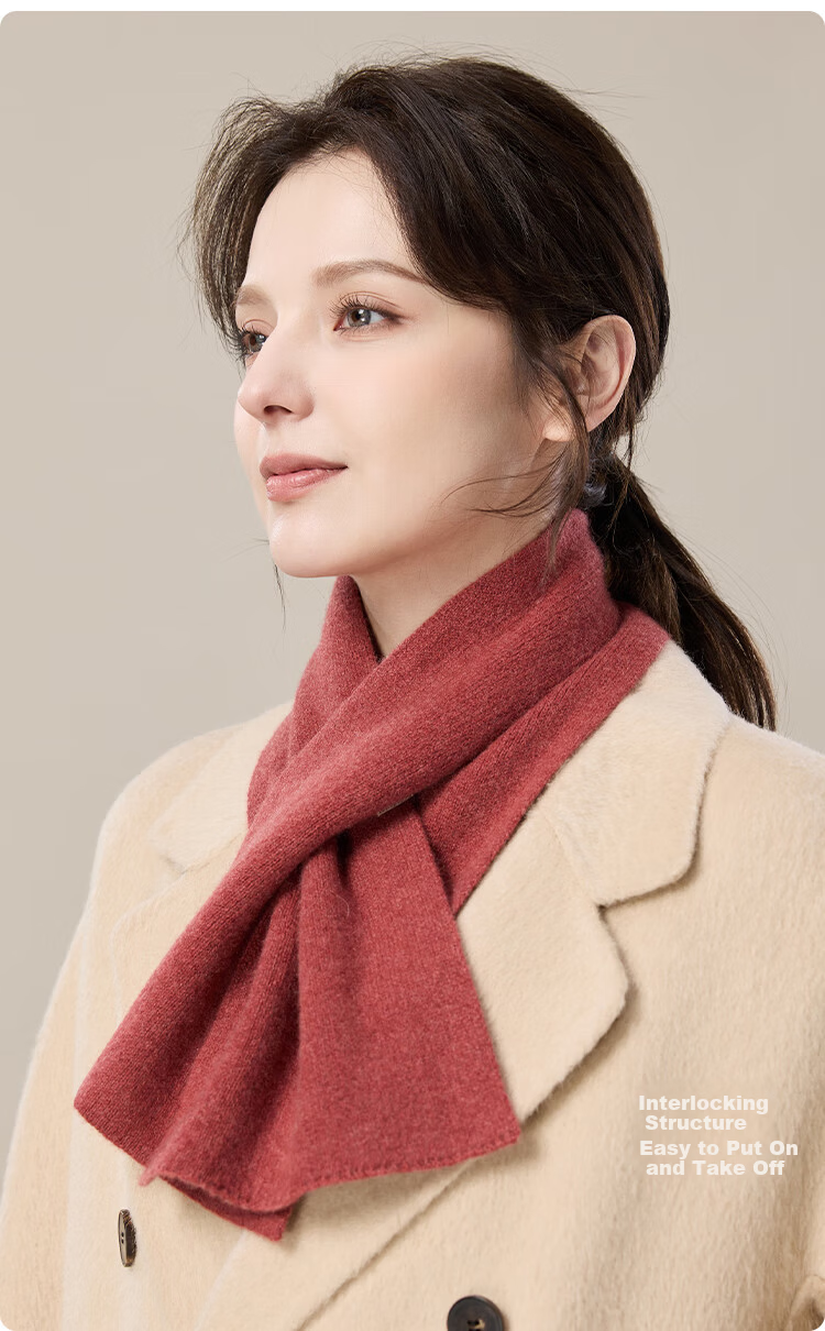 JIUMU 100% Cashmere Small Scarf for Women Autumn Winter Warm Neck Warmer Gift Box for Girls and Moms Birthday Present 8