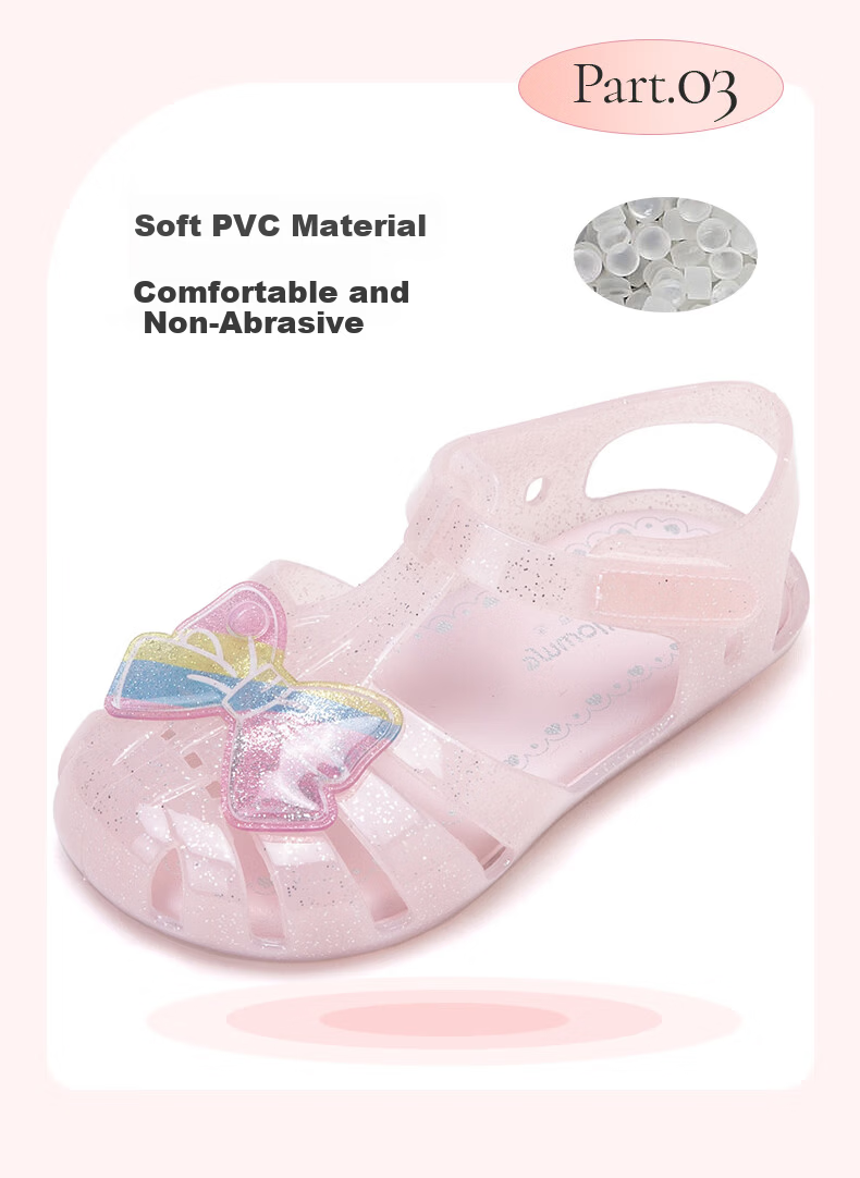 Fulomi Girls Toddler Walking Shoes Summer New Soft Sole Breathable Closed Toe Sandals Infant Sweet Jelly Shoes Pink 29 4