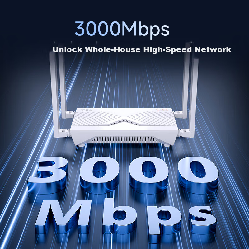 TCL AX3000 Gigabit Wireless WiFi6 Home Router HiSilicon Chip 5G Dual-Band Wall-Penetrating Whole-Home Network Coverage Performance Flagship Multi-Signal Enhancement Amplification