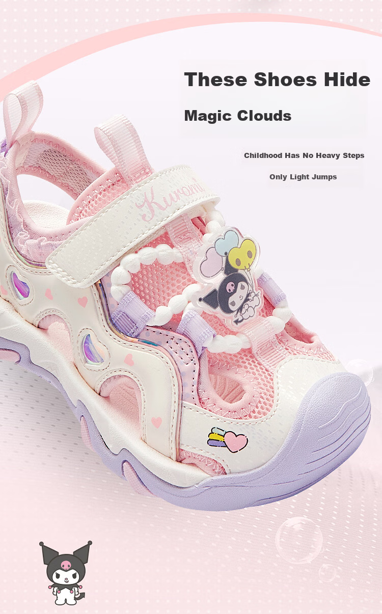 Balabala [Sanrio IP balaOne] Kids Sandals Girls Sports Shoes 2026 Summer New Beach Shoes 4
