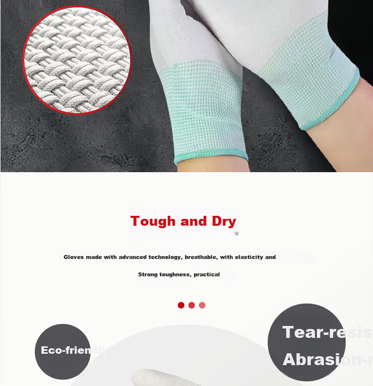 Mitz Anti-Static Gloves Carbon Fiber Palm Coated Winter PU Coated Lightweight Dust-Free Breathable Non-Slip Assembly Electronic Factory Labor Protection Gloves Gray Size L (10 Pairs/Pack) 5