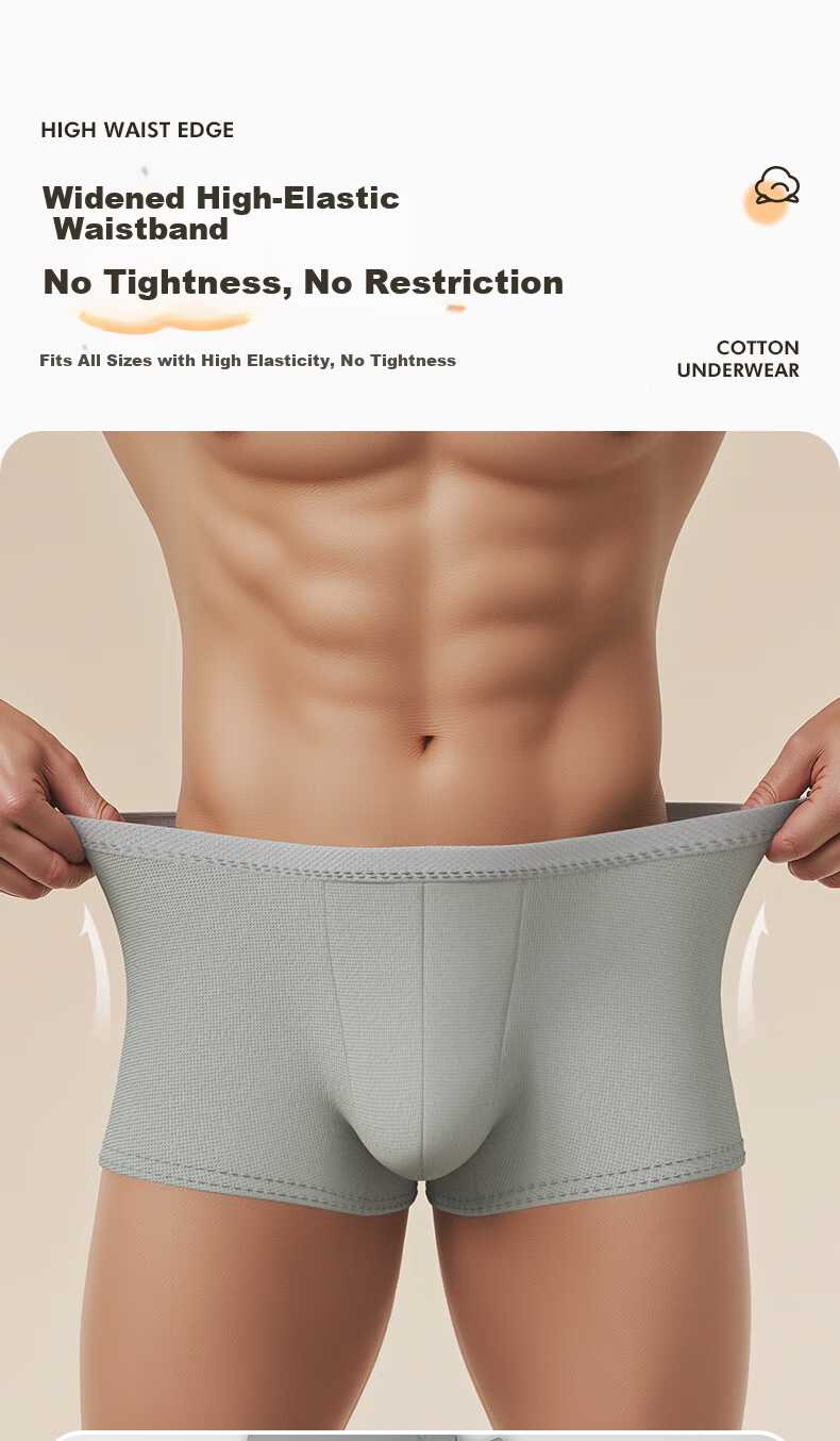 Baicaoyuan Disposable Men's Cotton EO Sterilized No-Wash Boxer Briefs with Gusset Travel Portable Daily Disposable Underwear 2XL 5-Pack Gray 9