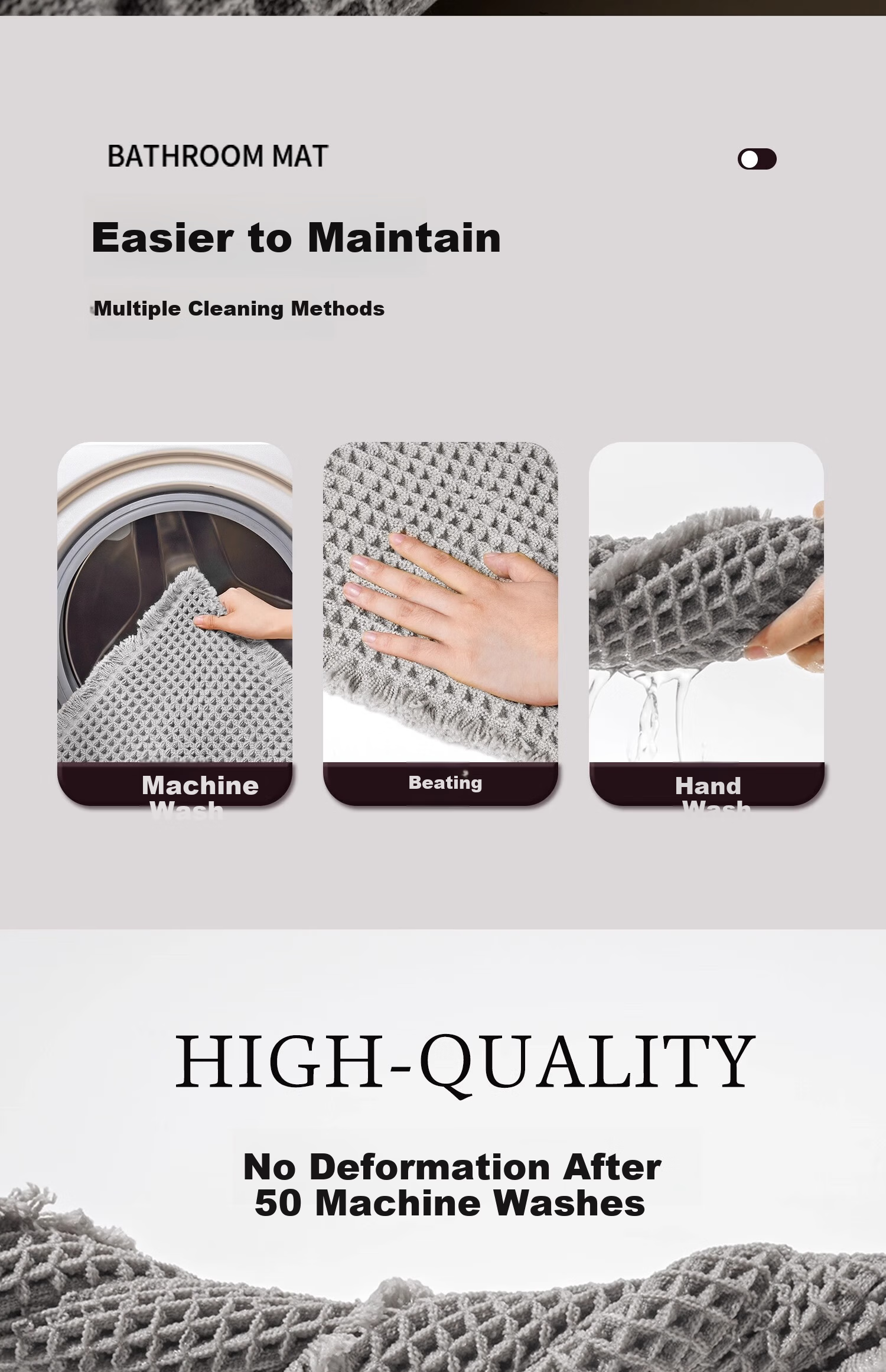 77 Home Bathroom Mat, Bathroom Door Entrance Water Absorption Carpet, Household Toilet Anti-slip Foot Mat, Bathroom Door Mat, Entrance Mat 3
