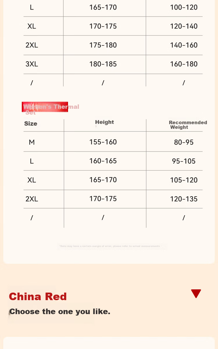 Urban Beauty Women's Red Autumn Thermal Set Wool Silk Fleece-Lined Thickened Base Layer Pants for Year of the Horse 15