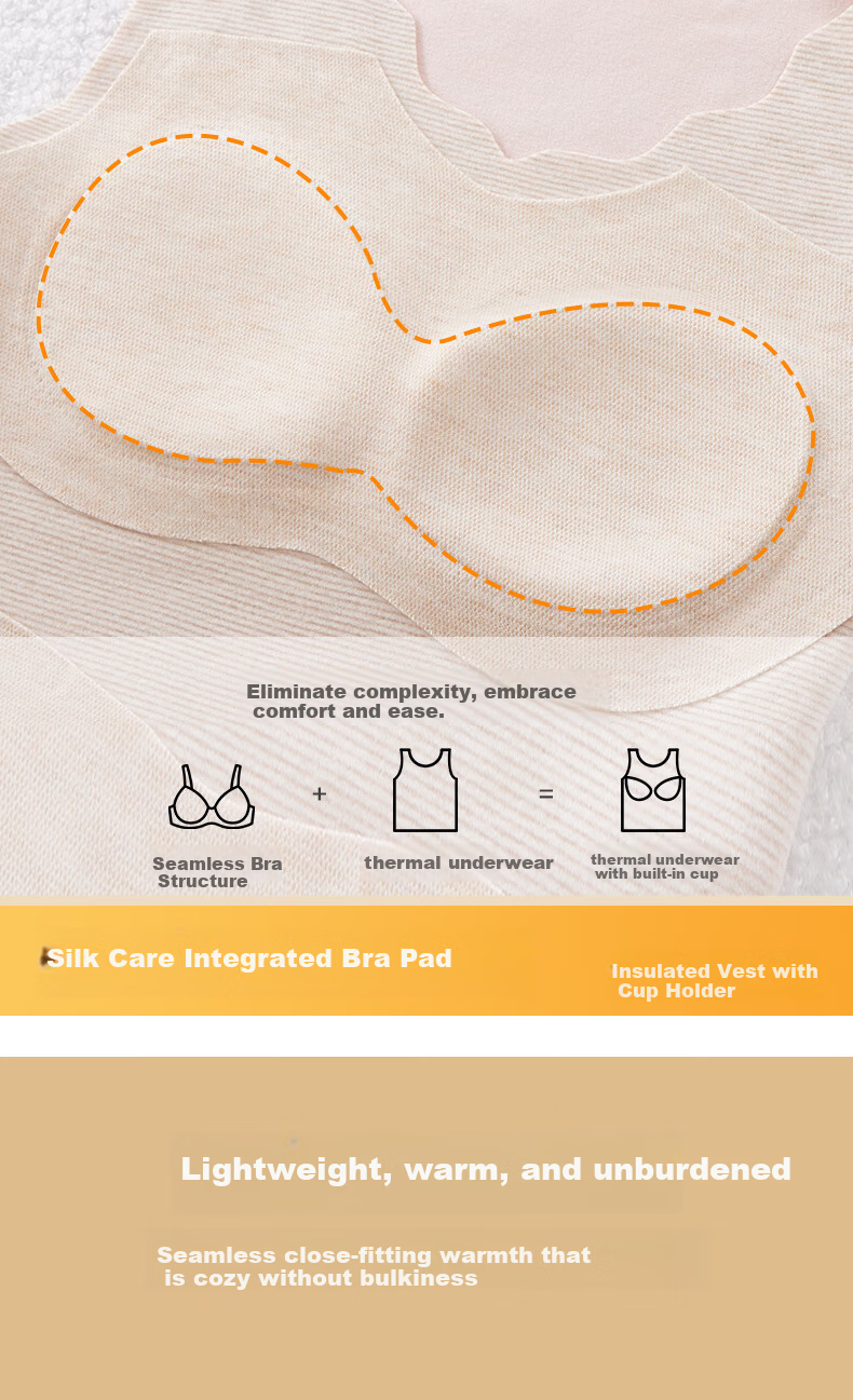 MiiOW 2-Pack Thermal Wool Silk Blend Girls' Developmental Vest Bras for Middle and High School Students Autumn Winter 6