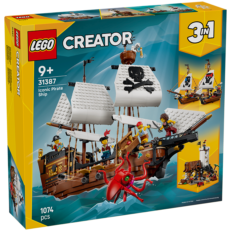 LEGO Building Blocks 31387 Pirate Ship Kids Boys Girls Toy Birthday Gift Home Decor Ornament