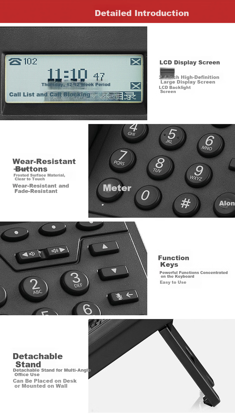 Motorola IP Phone Network Phone 100Mbps VOIP Desk Phone WIFI SIP Phone Office Fixed Phone Internal Intercom IP9910-2W 5