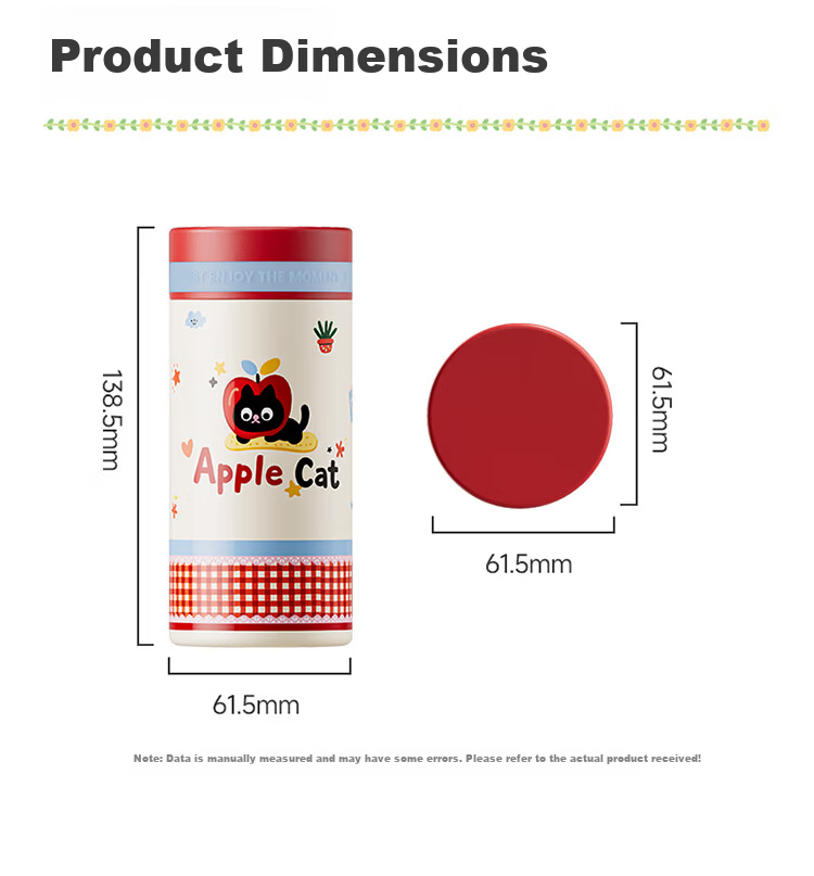 JEKO&JEKO Insulated 316L Stainless Steel Pocket Cup for Kids, Elementary Students, Boys and Girls, Portable Coffee Mug 200mL Dull Cat 19