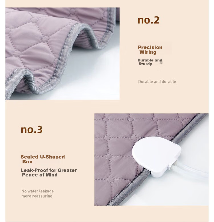 CHIGO [Water and Electricity Separation] Double Graphene Milk Velvet Water Circulation Electric Heated Mattress 1.8x2m 40
