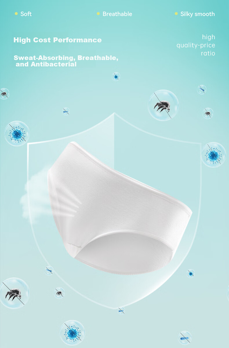 ASSHION Disposable Cotton Sterilized Women's Underwear Postpartum Maternity Portable Wash-Free Underwear White 10pcs 3XL 11