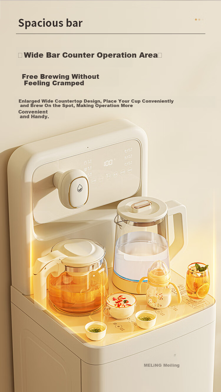 MeiLing Tea Bar Machine for Home Use, Multifunctional All-In Cabinet with Cooling Function, Bottom-Loading, Strontium-Rich Mineralized Bottom, Water Supply from Top, Intelligent Constant Temperature Water Dispenser MY-DAN7001B [Mobile Phone Remote Control] 14