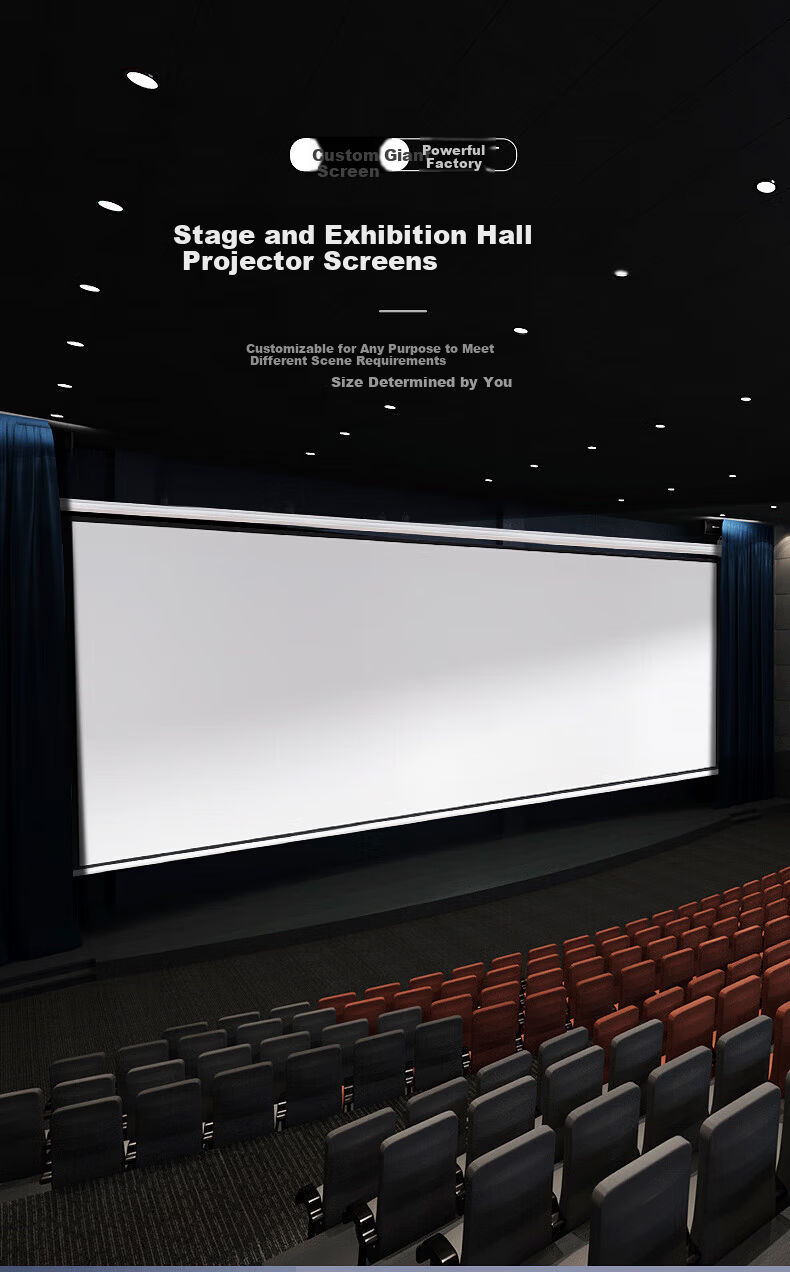 KUAIDUOXIAOWU Factory Custom HD 72-inch 4:3 Electric Remote Control Projection Screen Anti-Light Screen for Projector Conference Office Compatible with XGIMI, JmGO, Dangbei, Xiaomi 2