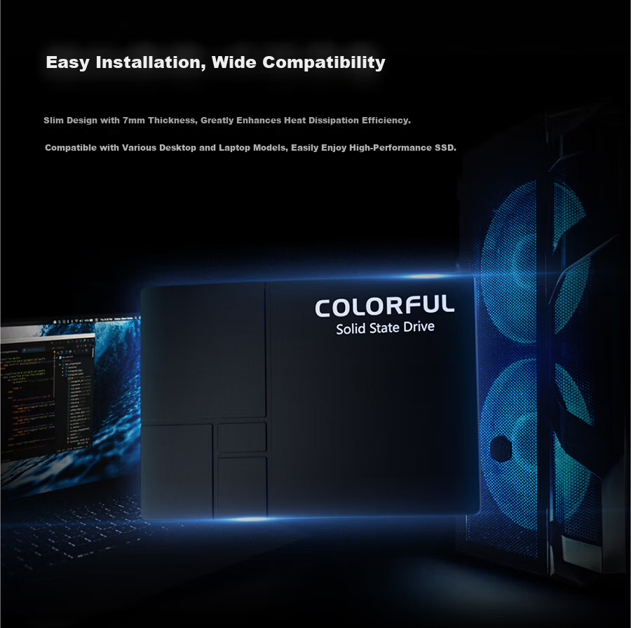 Colorful 256GB SSD Solid State Drive, SATA 3.0 Interface, SL500 Series 3