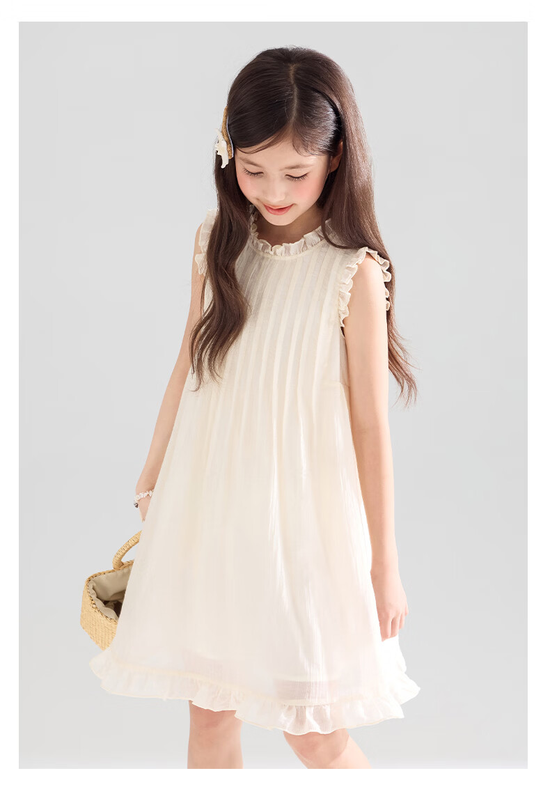 Mucmukn Star Shell Wave Tencel Lyocell Ruffle Vest Dress Island Vacation Princess Dress Girls Summer 23