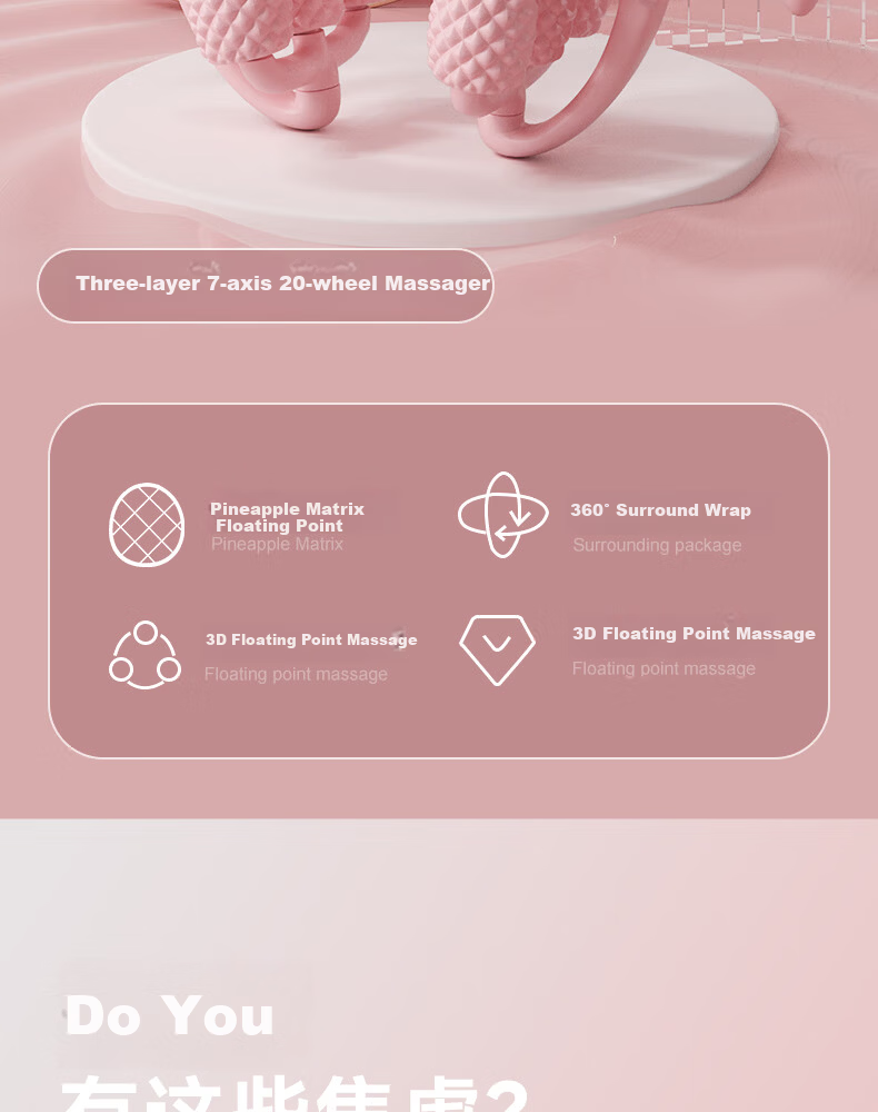 361° Circular Massager Leg Muscle Relaxation Multifunctional Roller Massager Thigh and Calf Training Tool 2