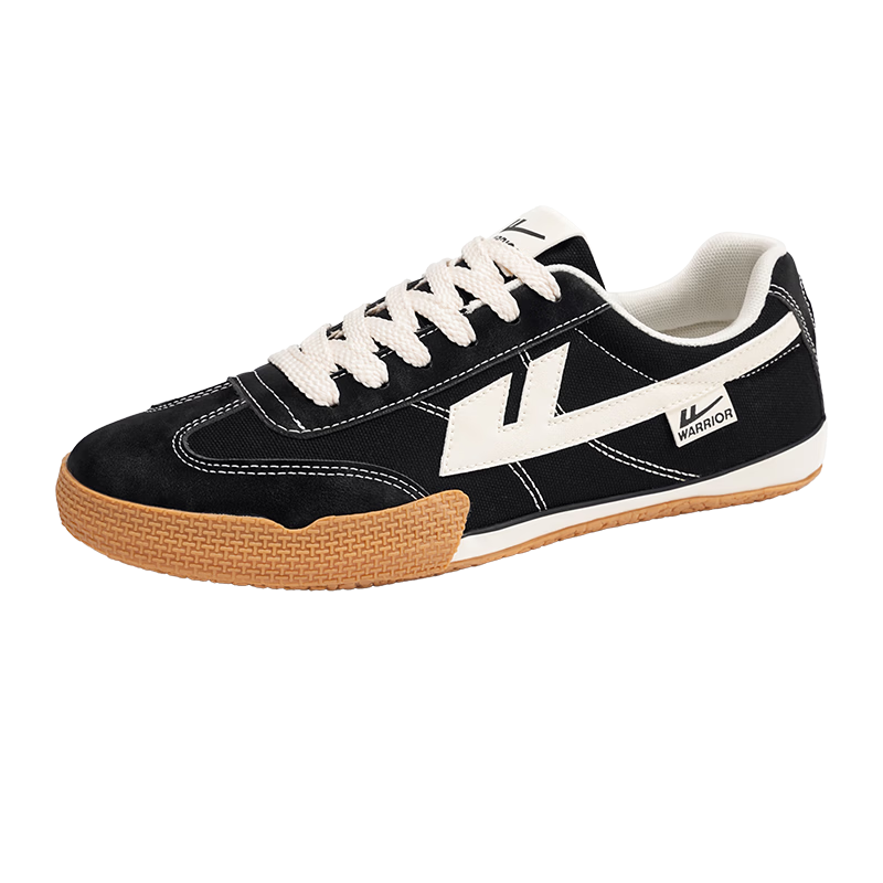 Warrior Official Canvas Shoes Men's Summer Low-top Training Shoes Men's Sneakers Casual Sports Shoes Black Size 42